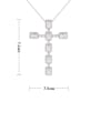 thumb Brass Cubic Zirconia Cross Minimalist Regligious Necklace 2