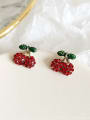 thumb Copper Rhinestone Friut Cherry Cute Stud Trend Korean Fashion Earring 1