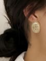 thumb Brass Shell Oval Vintage Stud Trend Korean Fashion Earring 1