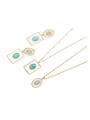 thumb Brass Shell Trend Oval Earring and Necklace Set 0