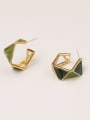 thumb Brass Enamel Geometric Minimalist Stud Trend Korean Fashion Earring 1