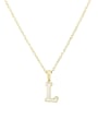 thumb Steinless steel shell minimalist 26 letter Pendant Necklace 2