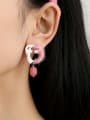 thumb Brass Enamel Geometric Minimalist Stud Earring 2