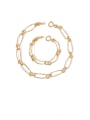 thumb Brass Simple Retro Hollow Geometric Chain Necklace 0