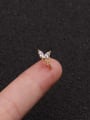 thumb Brass Cubic Zirconia Butterfly Minimalist Single Earring 1