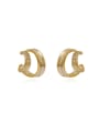 thumb Brass Shell Geometric Minimalist Stud Earring 1
