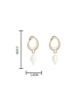 thumb Brass Imitation Pearl Geometric Vintage Stud Earring 3