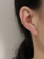 thumb Brass Geometric Minimalist Clip Earring 1