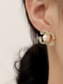 thumb Brass Cubic Zirconia Geometric Statement Stud Earring 1