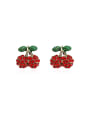 thumb Copper Rhinestone Friut Cherry Cute Stud Trend Korean Fashion Earring 0