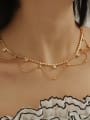 thumb Brass Cubic Zirconia Tassel Vintage Double Layer  Necklace 1