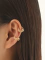 thumb Brass Wing bead Vintage Clip Earring 1