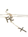 thumb Brass Cubic Zirconia Letter Vintage Lariat Necklace 3