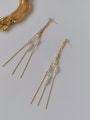 thumb Copper Imitation Pearl Tassel Ethnic Threader Trend Korean Fashion Earring 2