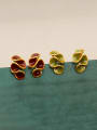 thumb Brass Enamel Flower Minimalist Stud Earring 1