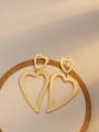 thumb Copper with hollow heart-shaped pendant Trend Korean Fashion Earrings 2
