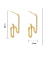 thumb Brass Cubic Zirconia Geometric Minimalist Stud Earring 2