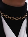 thumb Brass Hollow Geometric  chain Vintage Necklace 1