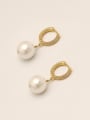 thumb Brass Imitation Pearl Geometric Vintage Huggie Trend Korean Fashion Earring 0
