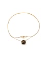 thumb Brass Tiger Eye Geometric Hip Hop Necklace 0
