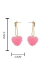 thumb Brass Cubic Zirconia Heart Minimalist Drop Earring 2