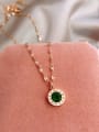 thumb Titanium Crystal Green Number Trend Number Necklace 1