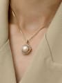thumb Brass Imitation Pearl Locket Minimalist Trend Korean Fashion Necklace 2