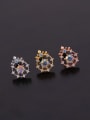 thumb Brass with Cubic Zirconia Multi Color Round Dainty Stud Earring 3