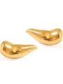 thumb Brass Heart Minimalist Stud Earring 4