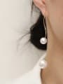 thumb Brass Imitation Pearl Tassel Minimalist Hook Trend Korean Fashion Earring 1