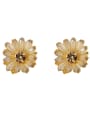 thumb Copper imitation  Crystal Flower Dainty Stud Trend Korean Fashion Earring 2