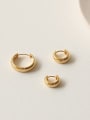 thumb Brass Round Minimalist Huggie Earring(ONLY ONE PCS) 3