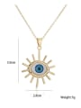 thumb Brass Rhinestone Enamel Evil Eye Vintage Heart Pendant Necklace 3
