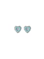 thumb Brass Cubic Zirconia Enamel Dainty Heart Earring and Necklace Set 1