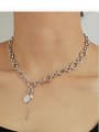 thumb Brass Hollow Geometric Chain Vintage Necklace 1