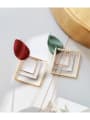 thumb Copper Enamel  Hollow Geometric Minimalist Drop Trend Korean Fashion Earring 2