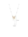 thumb Brass Cubic Zirconia Butterfly  Dainty Lariat Necklace 2