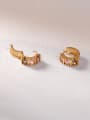 thumb Brass Cubic Zirconia Geometric Dainty Huggie Earring 0