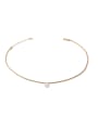 thumb Brass Freshwater Pearl Irregular Vintage Twist Chain Necklace 0