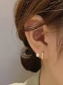 thumb Copper Alloy Freshwater Pearl Enamel Geometric Trend Stud Earring 1
