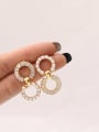 thumb Brass Imitation Pearl Geometric Vintage Drop Trend Korean Fashion Earring 1