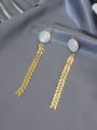 thumb Copper Imitation Pearl Tassel Minimalist Threader Trend Korean Fashion Earring 3