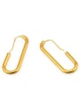 thumb Brass Smooth Geometric Minimalist Hook Earring 3