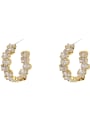 thumb Brass Cubic Zirconia Geometric Minimalist Cluster Earring 2