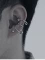 thumb Brass Hip Hop Retro circle stitching U-shaped silver ear clip  Single 2