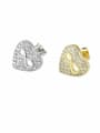 thumb Brass Cubic Zirconia  Dainty Heart Earring and Necklace Set 3