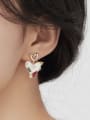 thumb Brass Enamel Heart Minimalist Drop Earring 1