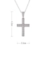 thumb Brass Cubic Zirconia Cross Minimalist Regligious Necklace 4