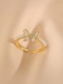 thumb Brass Cubic Zirconia Butterfly Dainty Band Ring 2