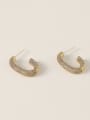 thumb Brass Cubic Zirconia Geometric Minimalist Stud Trend Korean Fashion Earring 0